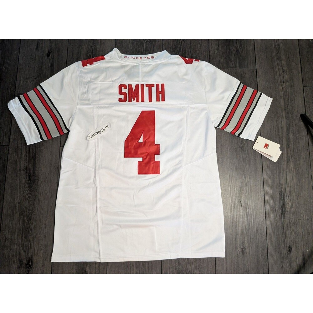 Jeremiah Smith #4 Ohio State Buckeyes White 🏈 Stitched Men's Jersey - Picture 2 of 4